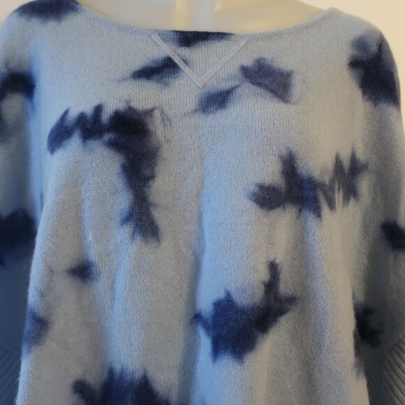 Women Shag Boutique Cashmere Blue Tie-Dye Sweater XL - Picture 3 of 6